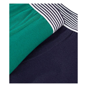 Petit Bateau - 2'li Çizgili Organik Pamuklu Boxer Slip | Yeşil