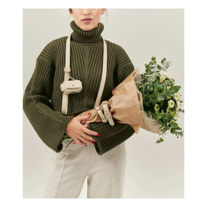 Cafide - Dispensador de bolsas de cuero vegano | Beige