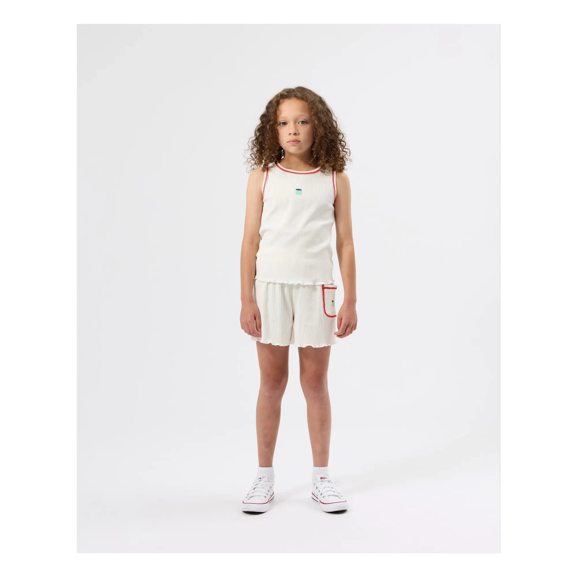 Goldie + Ace - Camiseta de tirantes acanalada Apple | Marfil