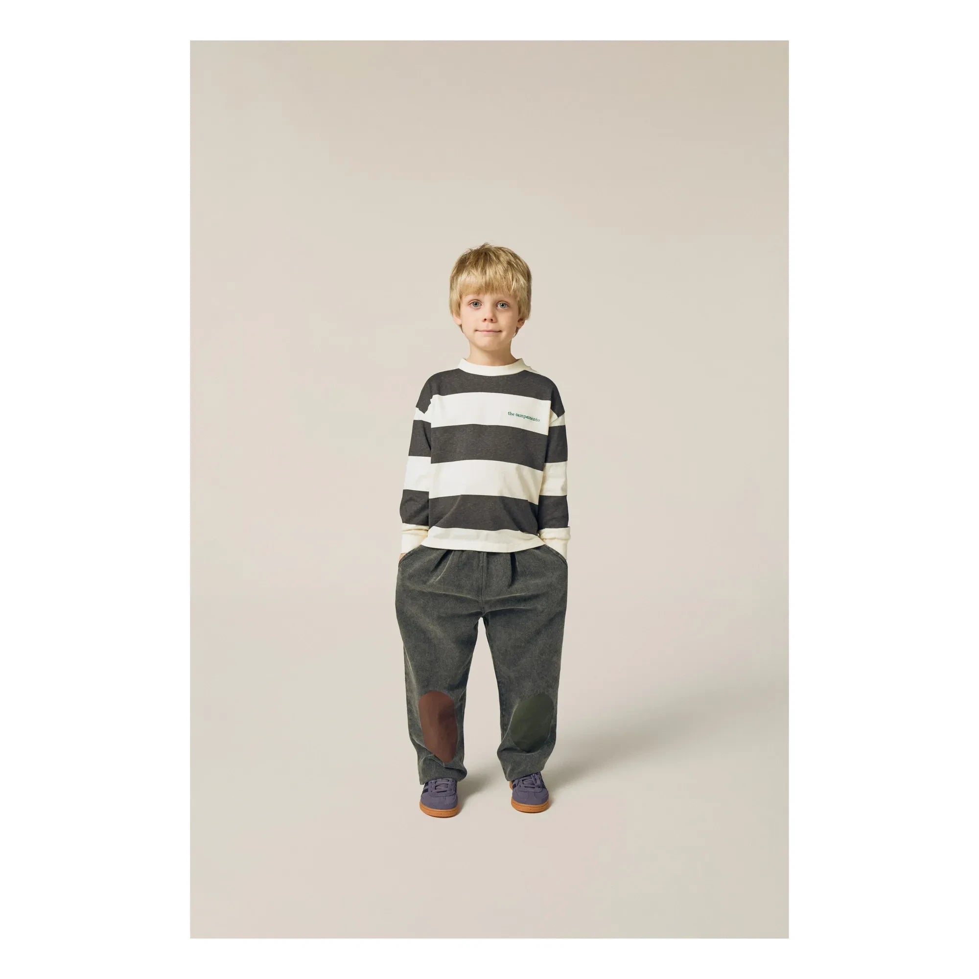 The Campamento - Camiseta a rayas | Gris carbón