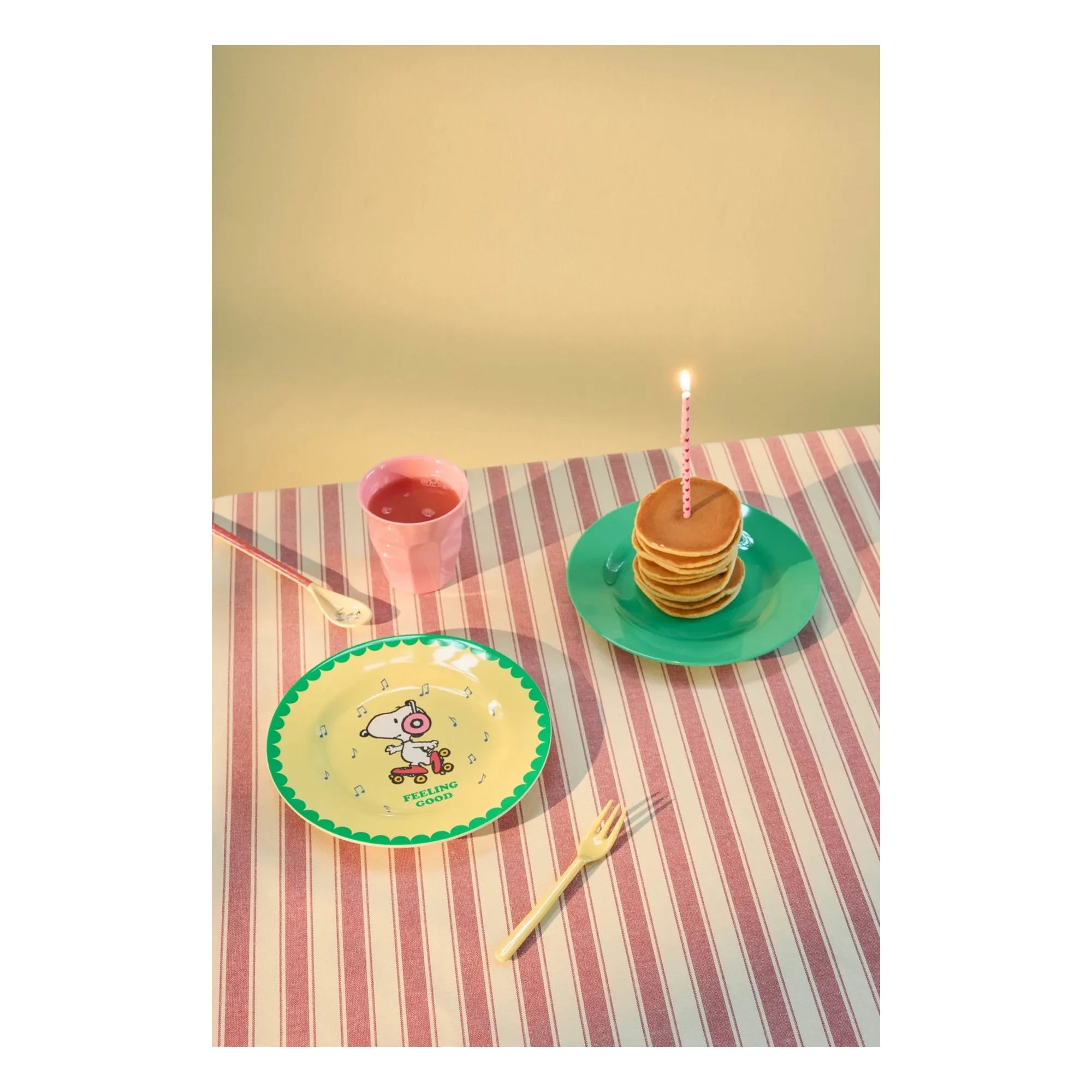 Rice - Melamine plate Feeling Good - Rice x Snoopy | Yellow