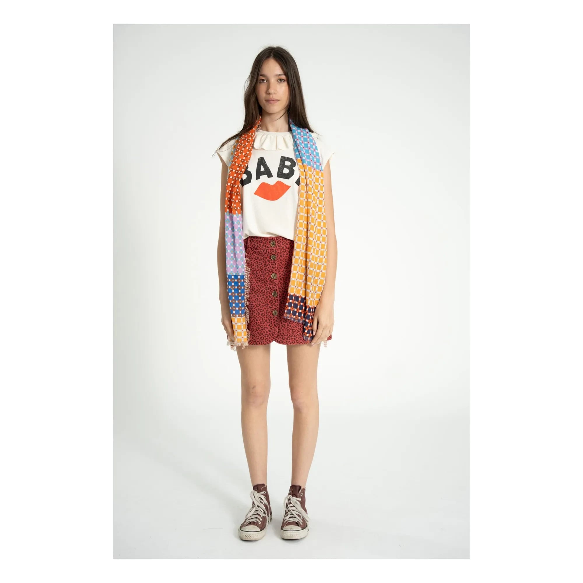 Sisters Department - Falda de algodón con estampado de leopardo | Frambuesa