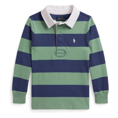 Ralph Lauren - Uzun kollu Rugby çizgili polo tişört | Nane Yeşili