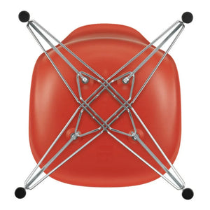 Vitra - Silla de plástico DSR - base cromada - Charles & Ray Eames | Rojo amapola
