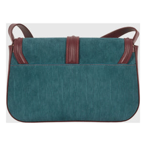 Maria de la Orden - Bolso de terciopelo y piel Noah | Azul Petróleo