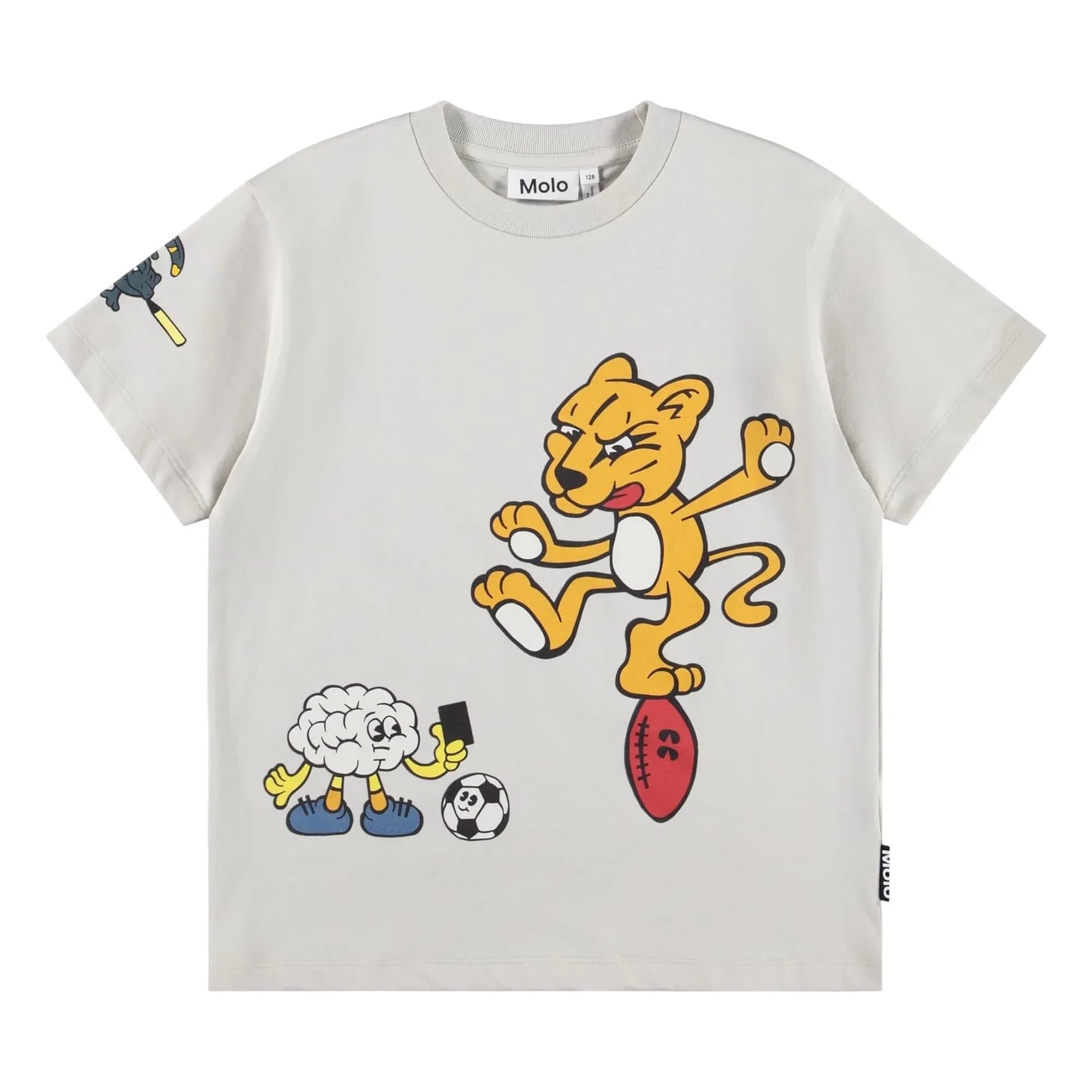 Molo - Riley Curious Friend Camiseta de algodón orgánico | Gris