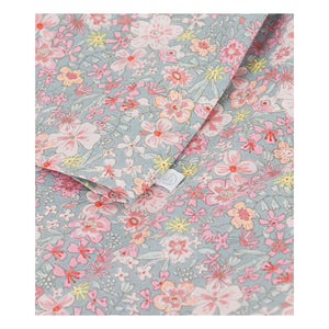 Petit Bateau - Blusa suelta de algodón con ribetes florales | Gris azulado