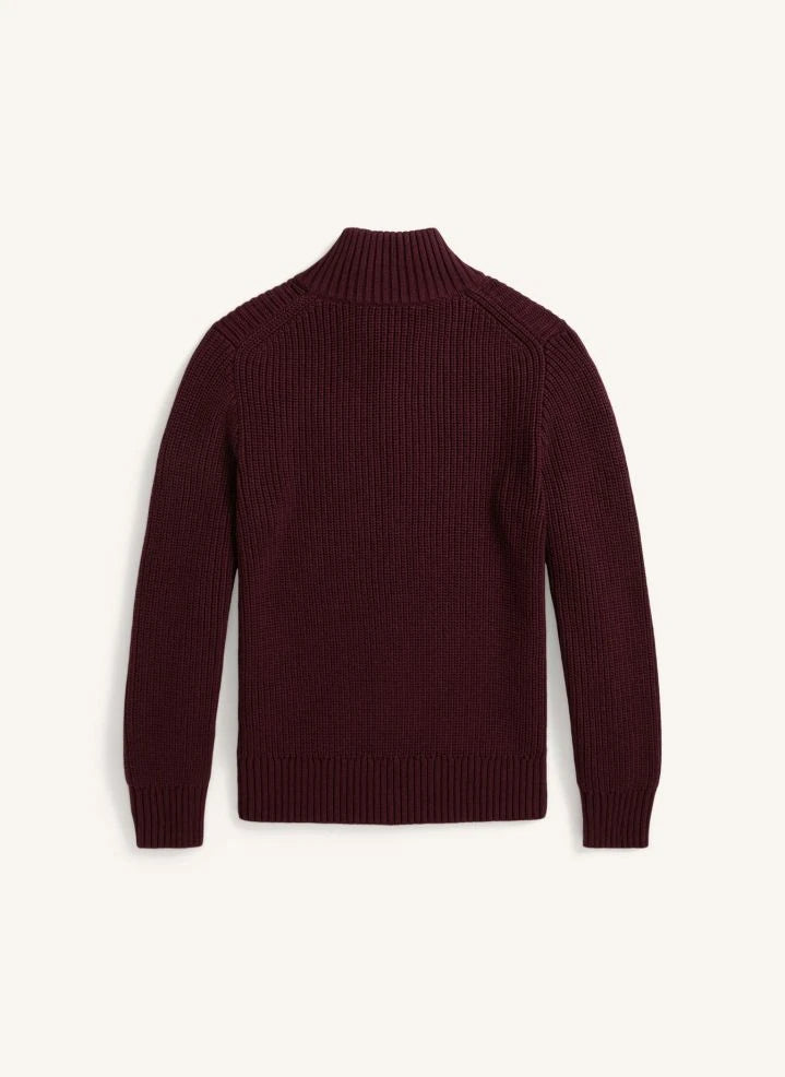 Ralph Lauren - Sudadera con logo y cuello trucker | Burdeos