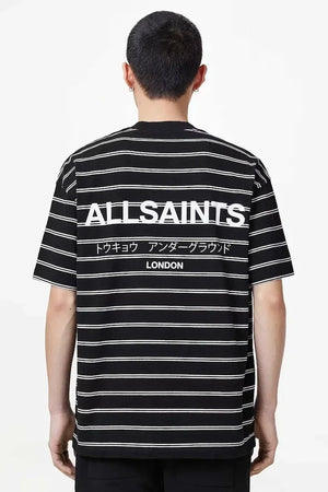 Camiseta de hombre de algodón con rayas UNDERGRND de AllSaints