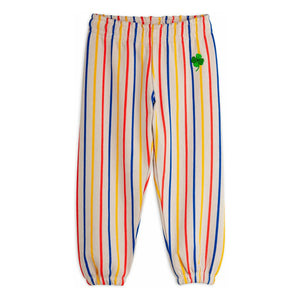 Mini Rodini - Pantalón de chándal de algodón orgánico a rayas de trébol | Crudo
