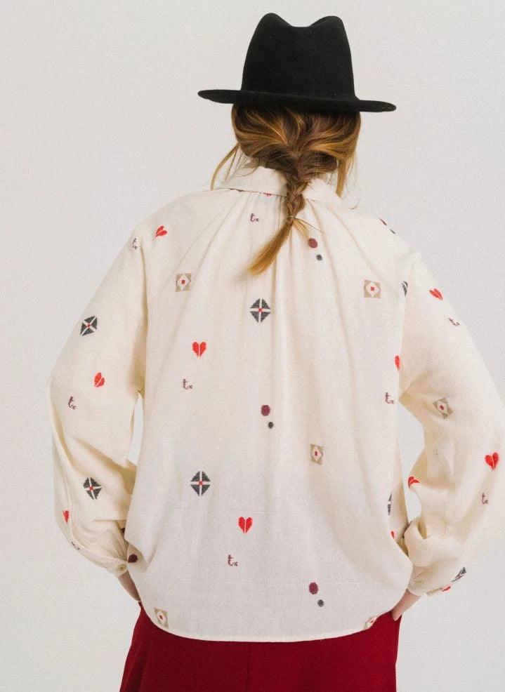 Tinsels - Faustine Blusa de algodón | Ecru