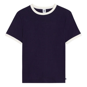 Petit Bateau - Camiseta Nervada Icónica | Azul Marino