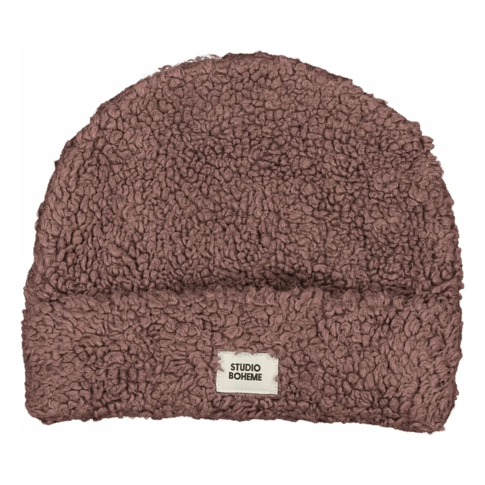 Studio Bohème - Gorro Sherpa de Piel de Cordero de Algodón Orgánico | Malva