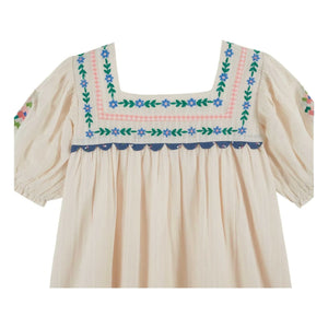 Emile et Ida - Vestido con volantes bordados | Crema