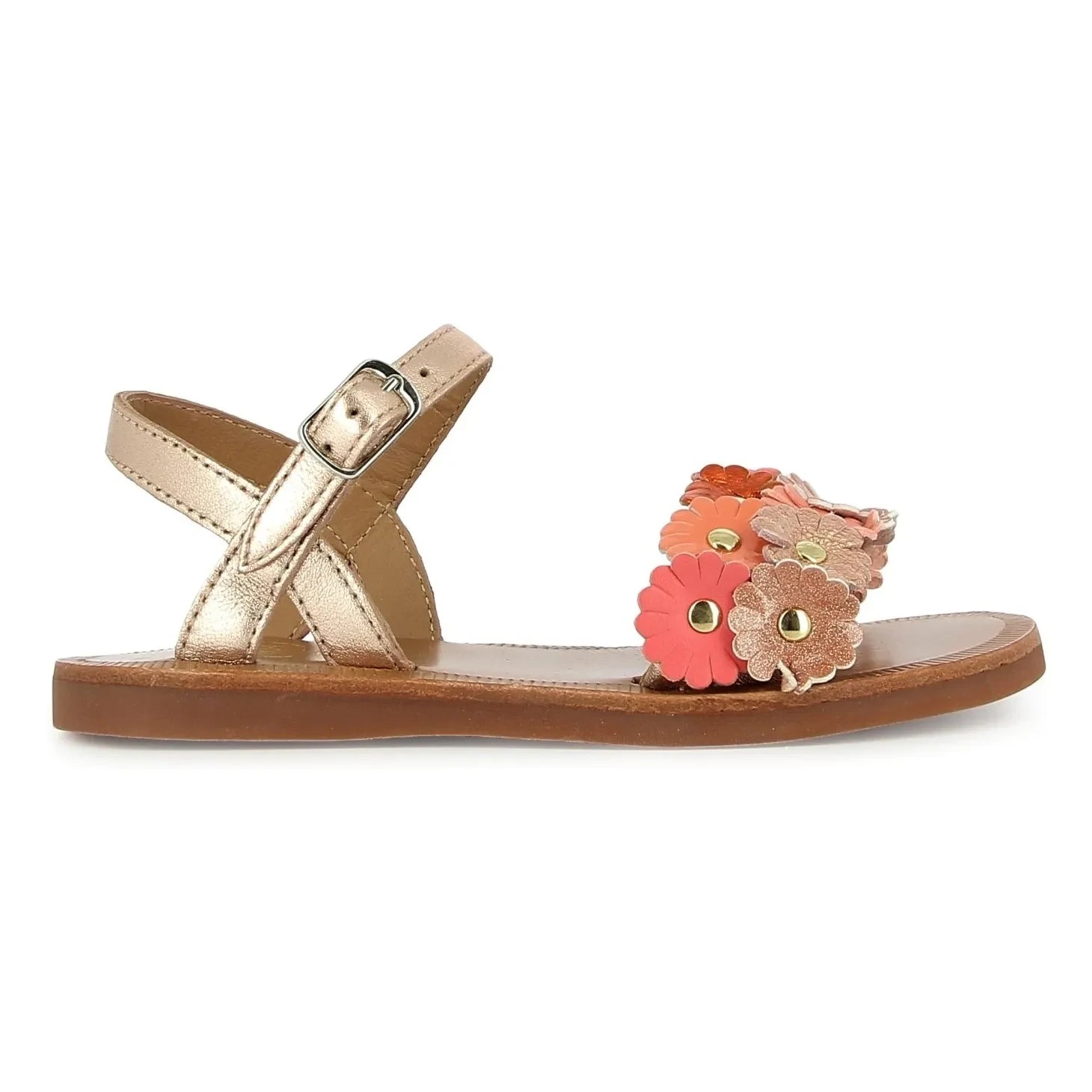 Pom d'Api - Sandalias Plagette Multi Flo | Rojo cobre