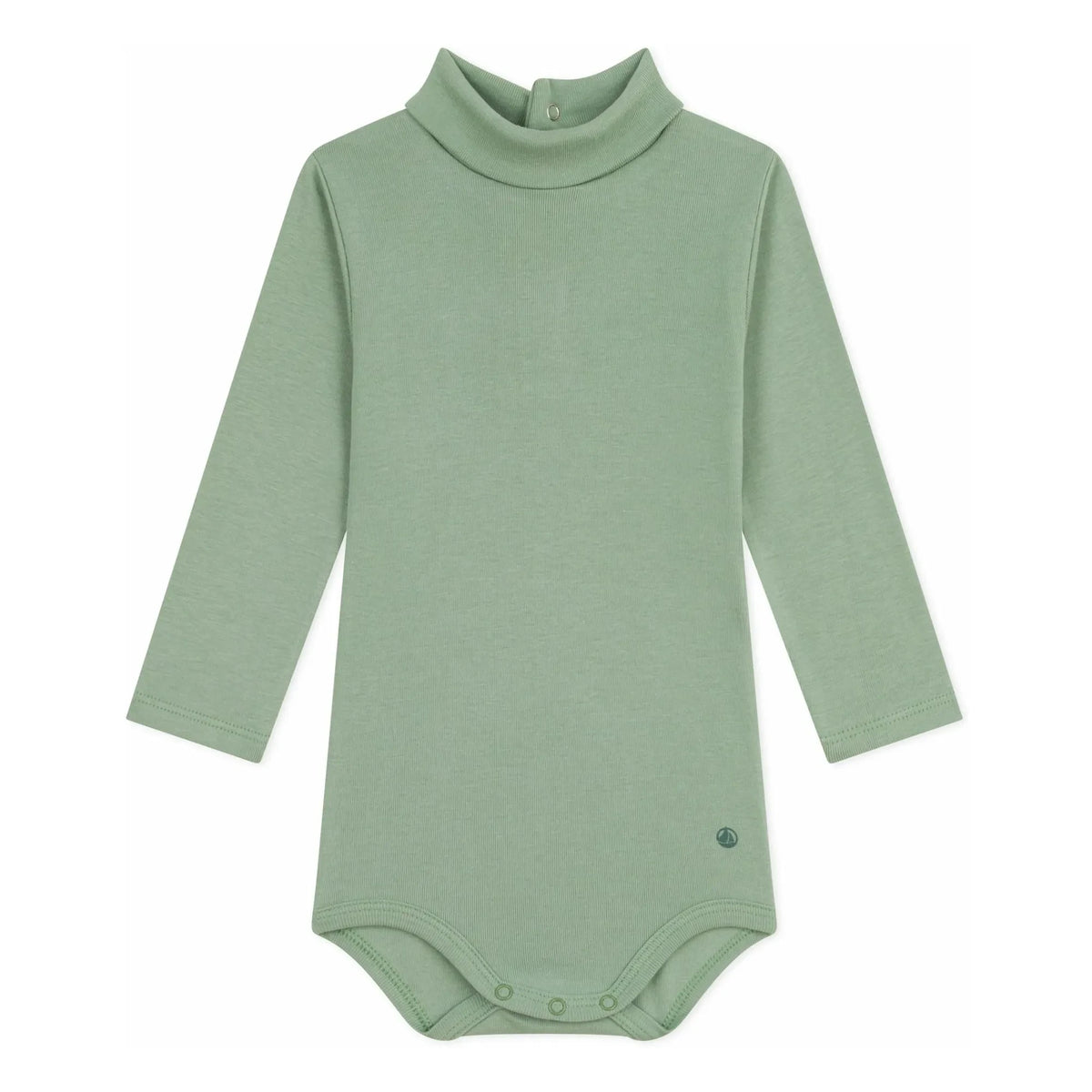 Petit Bateau - Body de algodón orgánico de cuello alto | Salvia