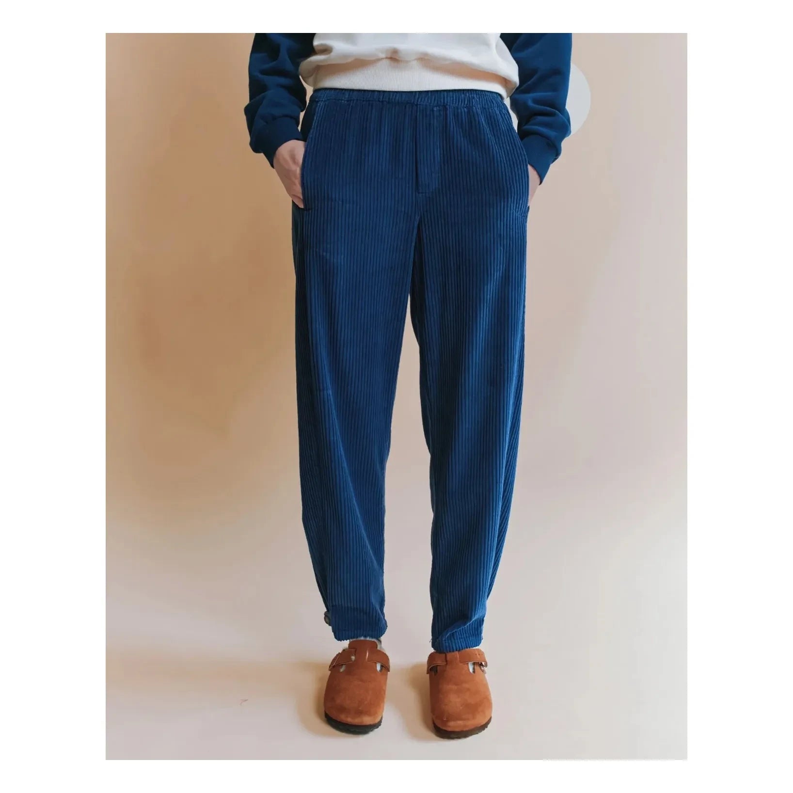 Emile et Ida - Pantalones deportivos de terciopelo Ernest | Azul marino