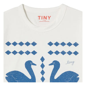 Tinycottons - Camiseta Swans Losanges algodón orgánico | Blanco