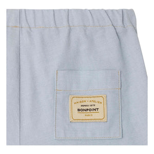 Bonpoint - Ecady shorts de algodón orgánico con piernas | Azul claro