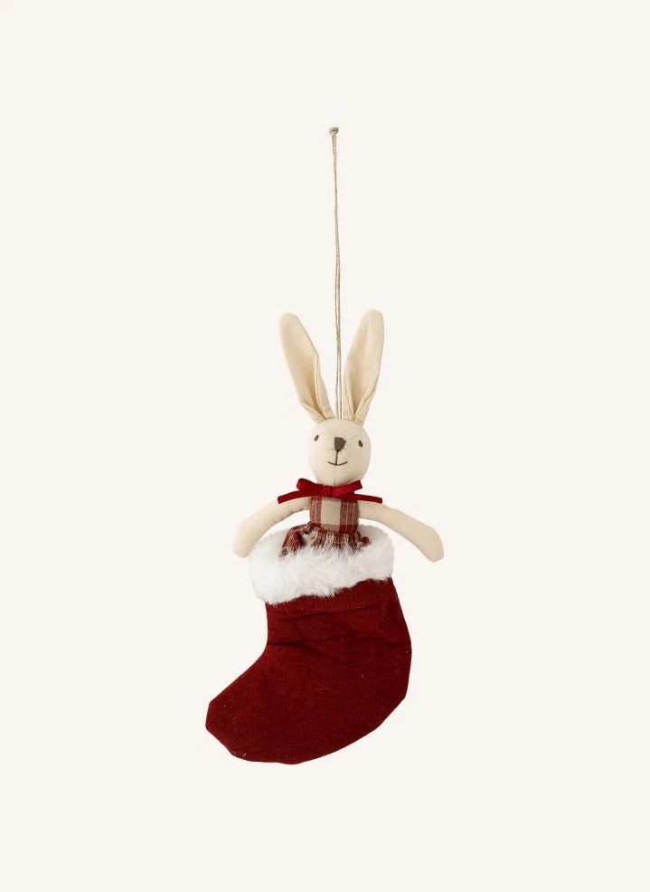 Bloomingville Mini - Adorno Navideño Conejo Rojo