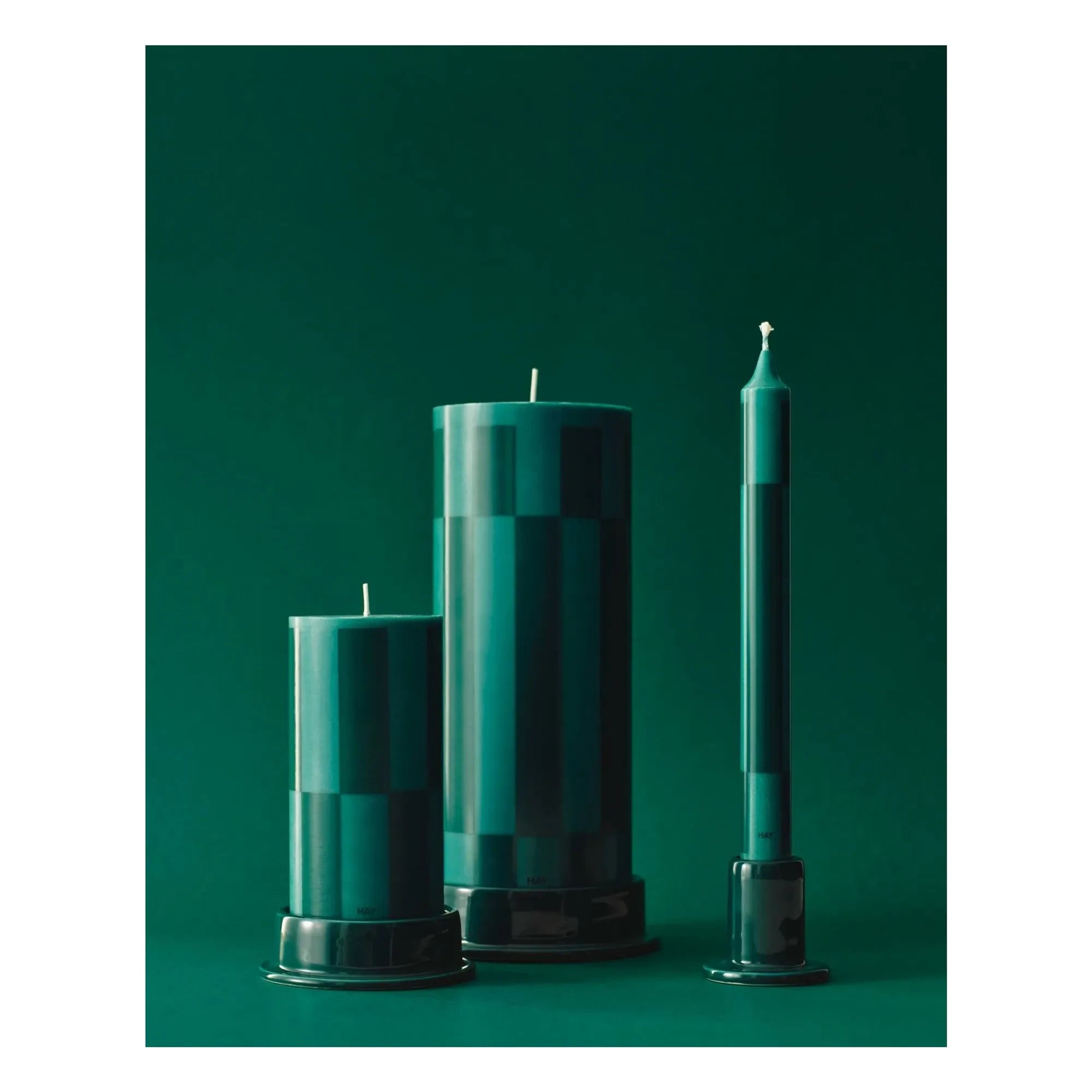 Hola - Velas estampadas - Juego de 4 | Verde