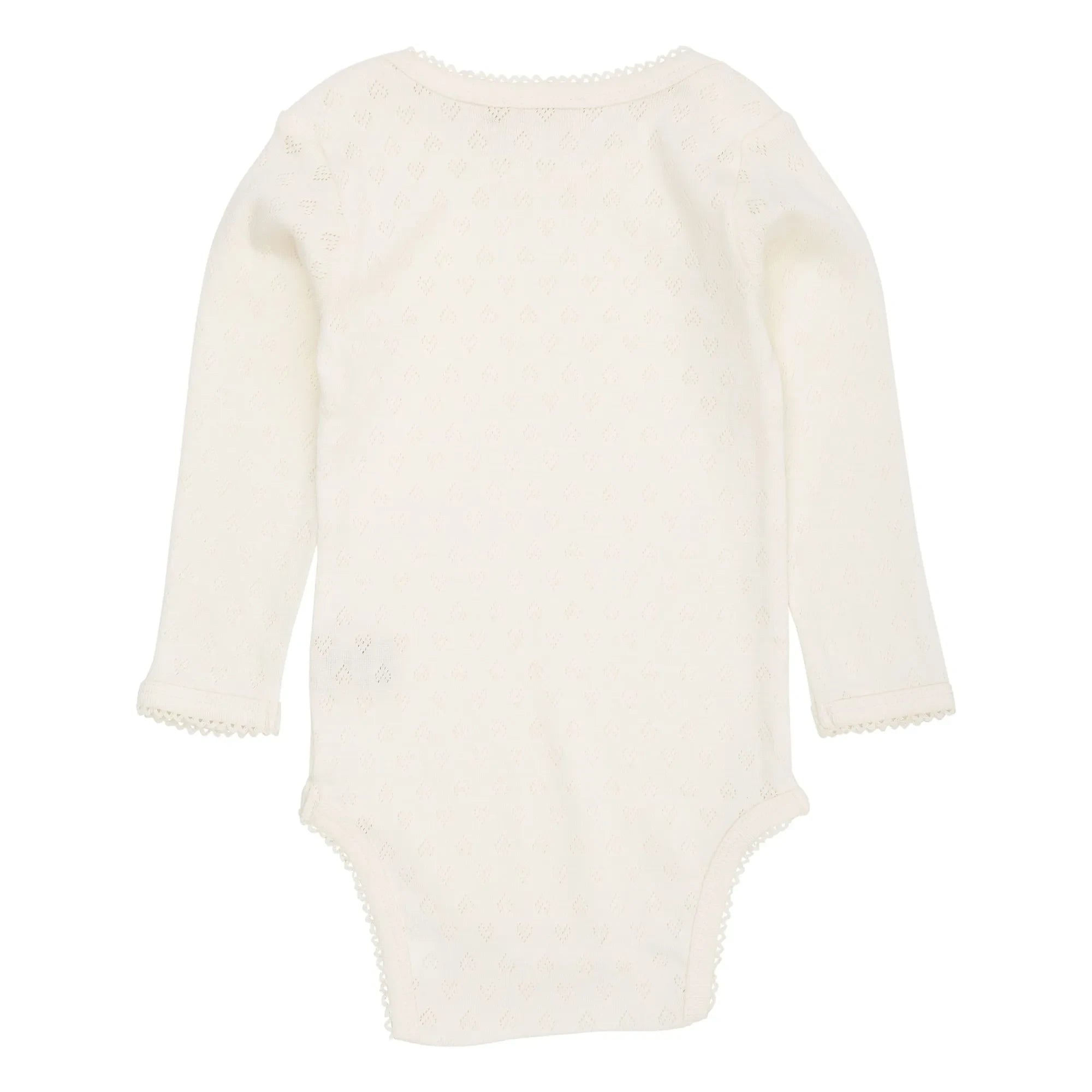 Copenhagen Colors - Body de Manga Corta Pointelle Corazones Algodón Orgánico | Crema