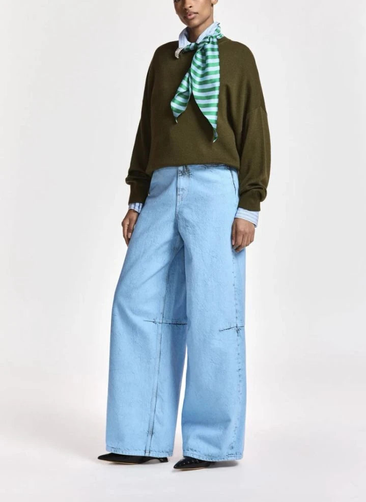 Essentiel Antwerp - Jersey Kurtis con bufanda | Caqui