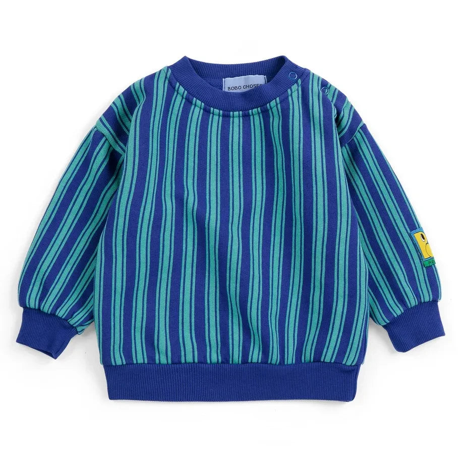 Bobo Choses - Sudadera a rayas de algodón orgánico | Azul
