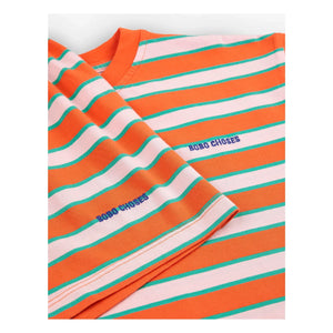 Bobo Choses - Conjunto de camiseta y pantalón corto de algodón orgánico a rayas | Rojo