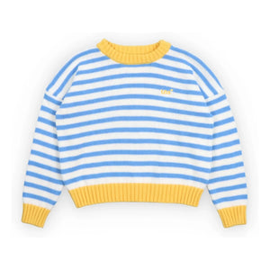 the new society - Jersey Rayado Marigold | Azul Claro