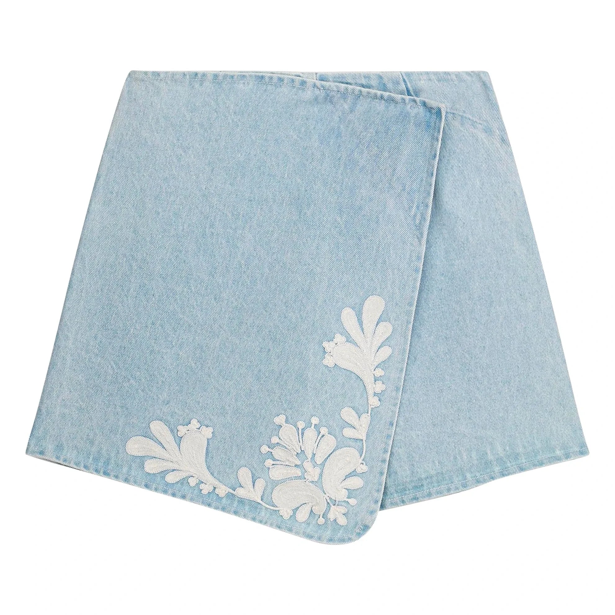 Louise Misha - Falda de algodón Myrta | Azul
