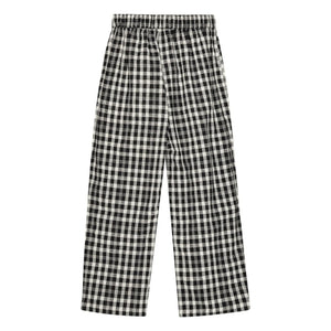 brunobruno nation - Dora pantalón a cuadros de algodón orgánico | Negro