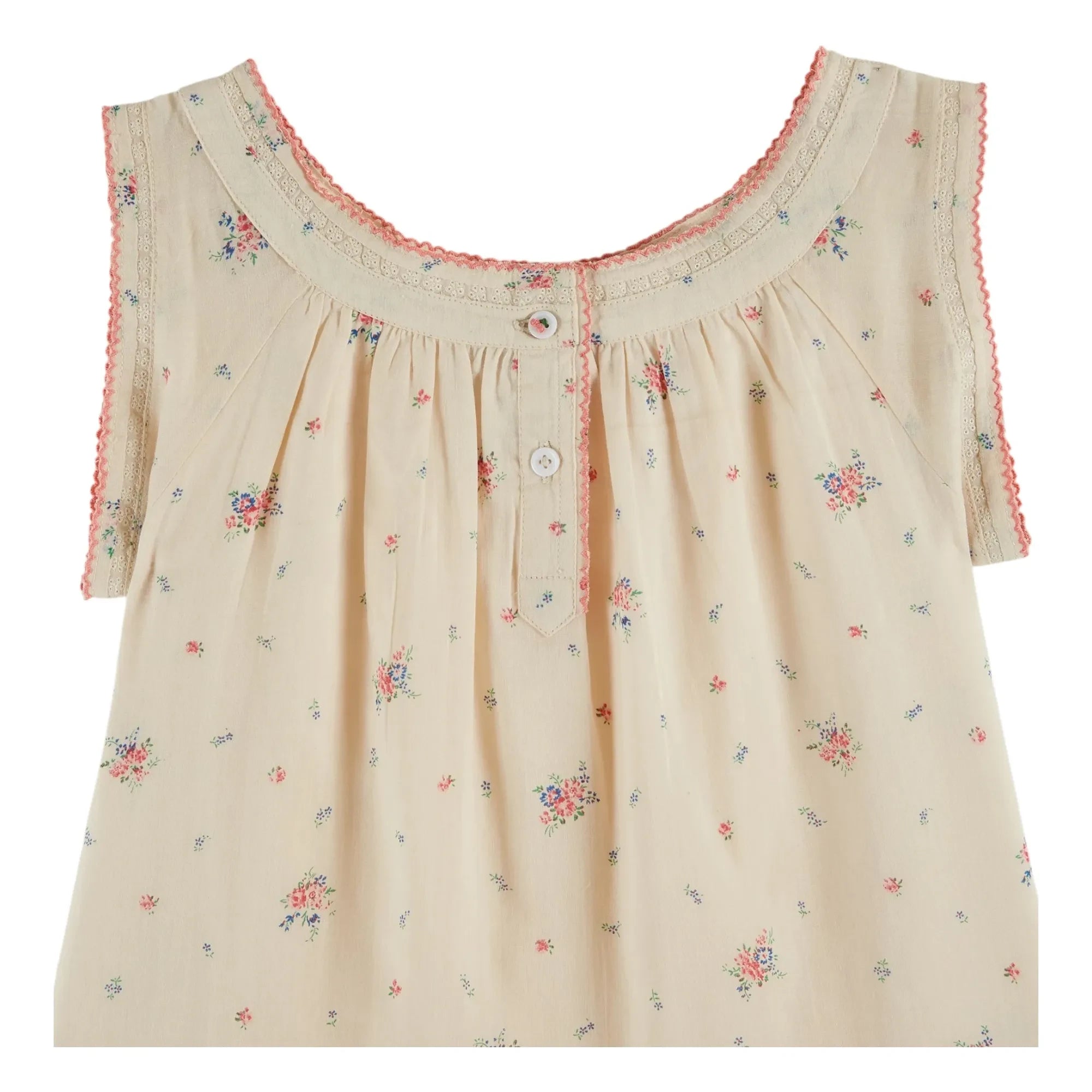 Emile et Ida - Vestido de algodón orgánico con flores | Crema