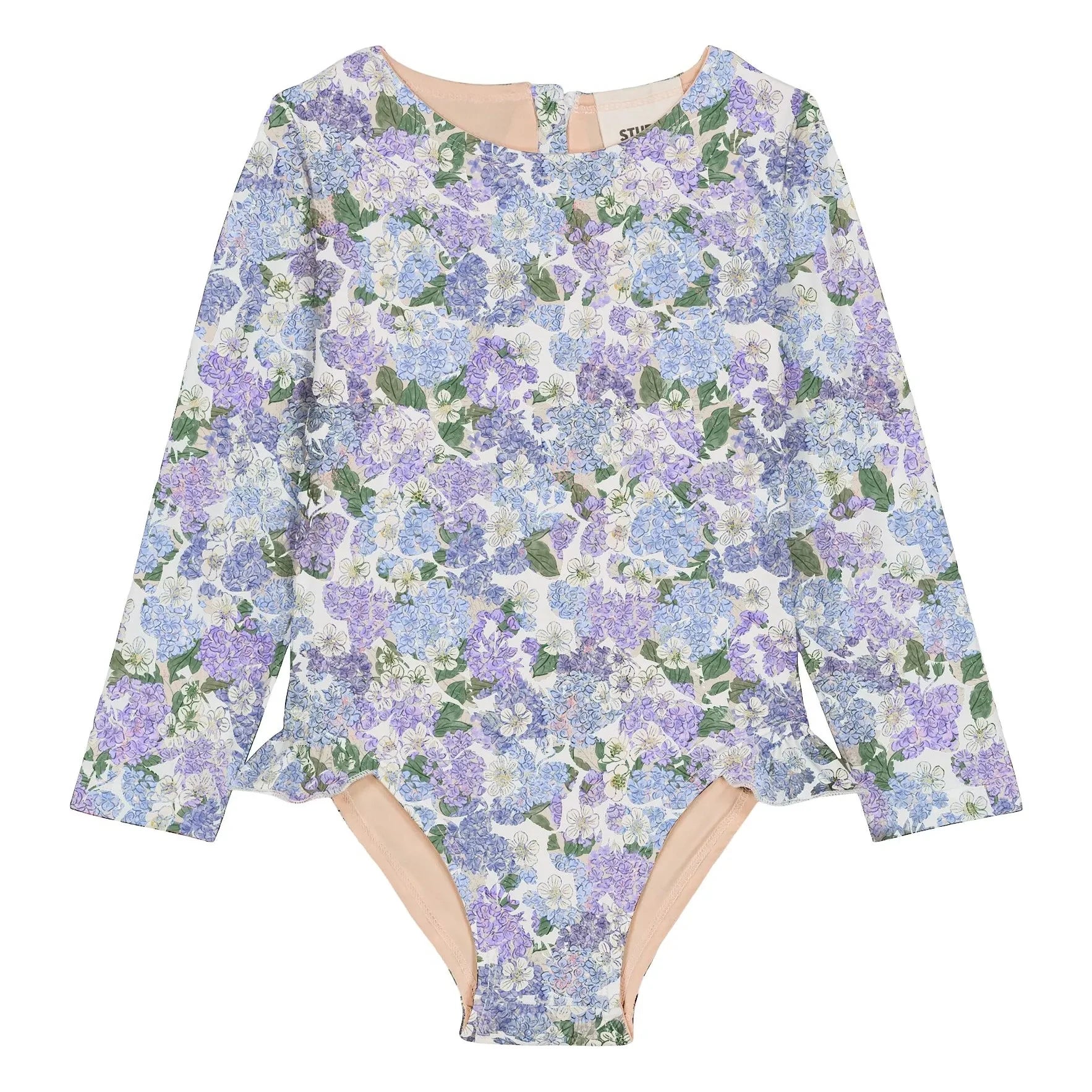 Studio Bohème - Traje de baño de manga larga Josepha con estampado floral de fibras recicladas | Lila