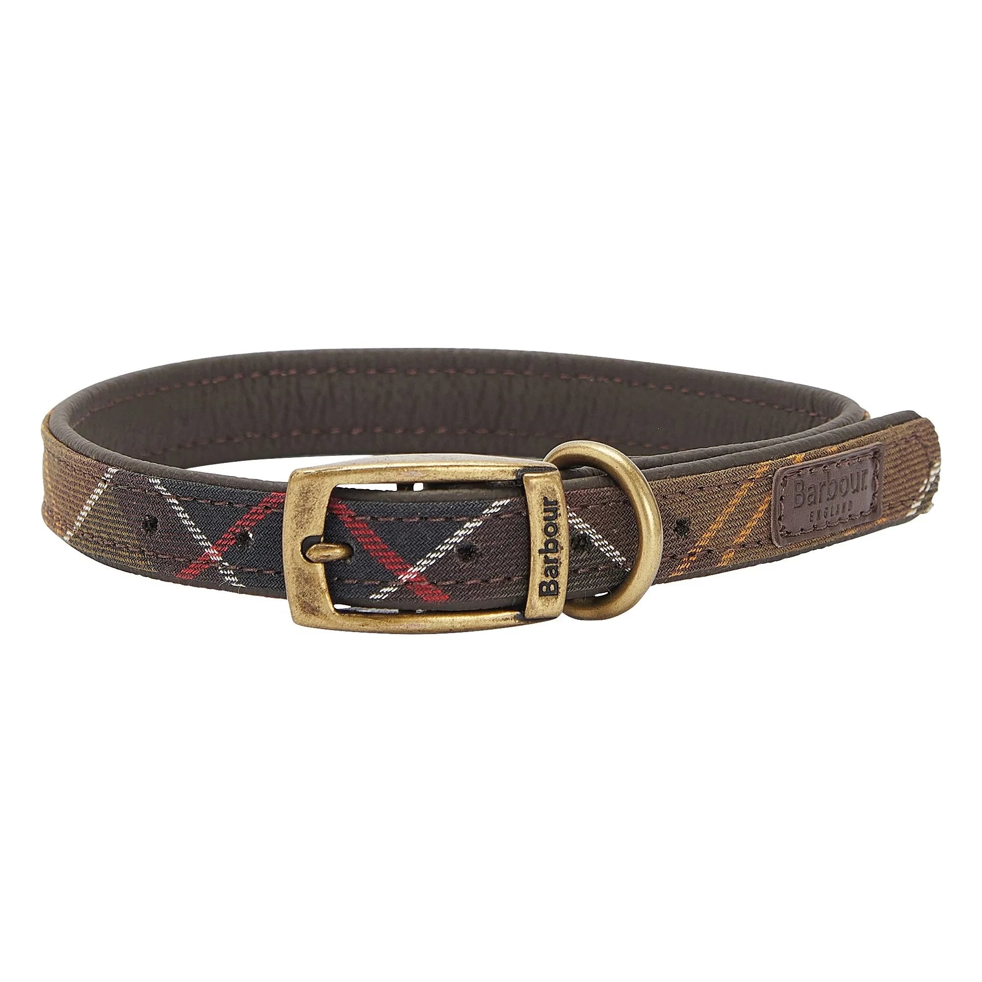 Barbour - Collar para perro de tartán | Beige oscuro y marrón