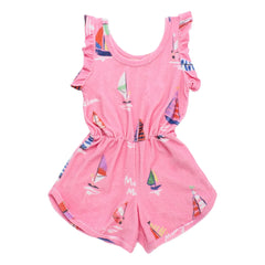 Maison Mangostan - Shorts con peto de muselina rosa