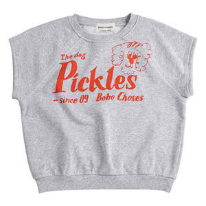 Bobo Choses - Sudadera sin mangas de algodón orgánico The Dog Pickles | Gris jaspeado