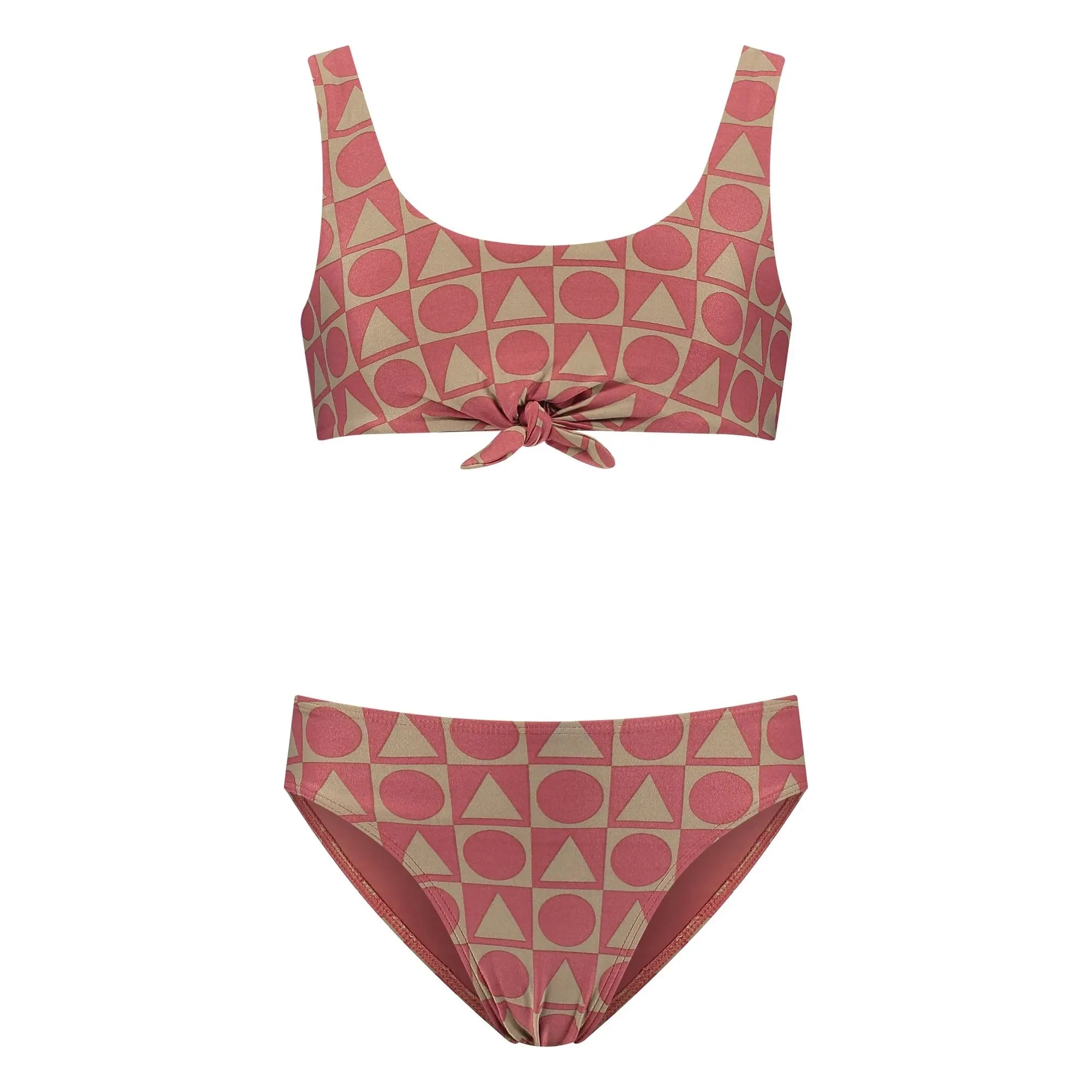 Beachlife - Bañador de 2 piezas con nudo gráfico de fibras recicladas | Burdeos