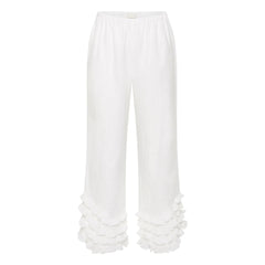 Posse - Pantalones de lino Florence | Blanco - Marfil