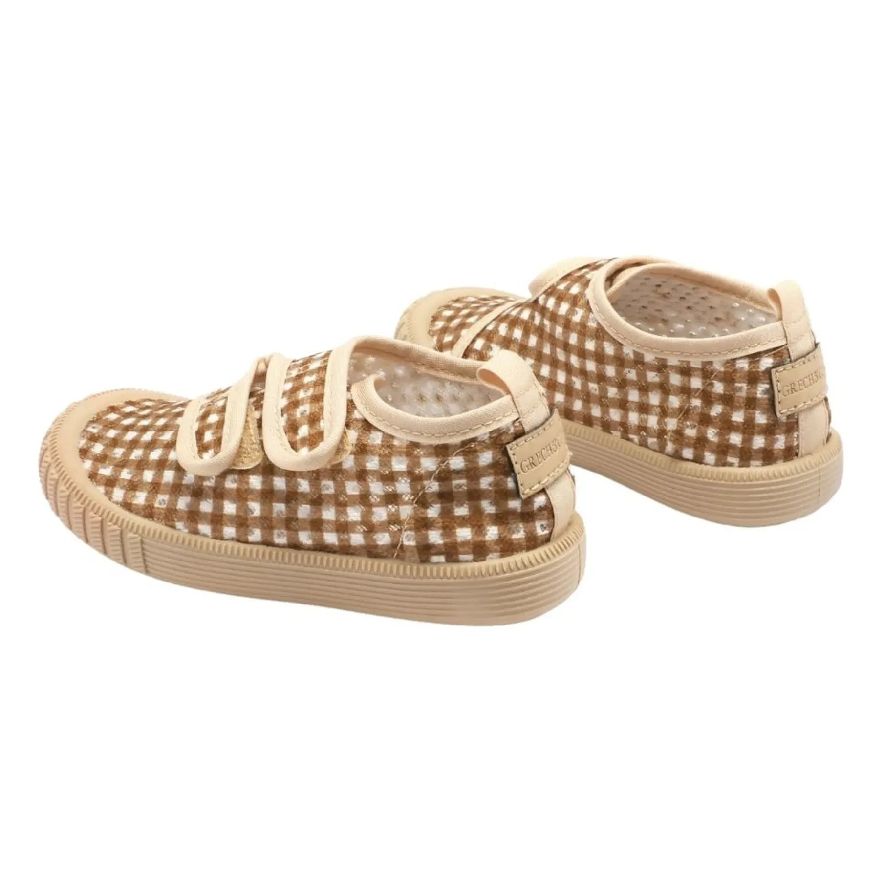 Grech & Co - Zapatillas de Fibra Reciclada Scratch Play Vichy | Mostaza