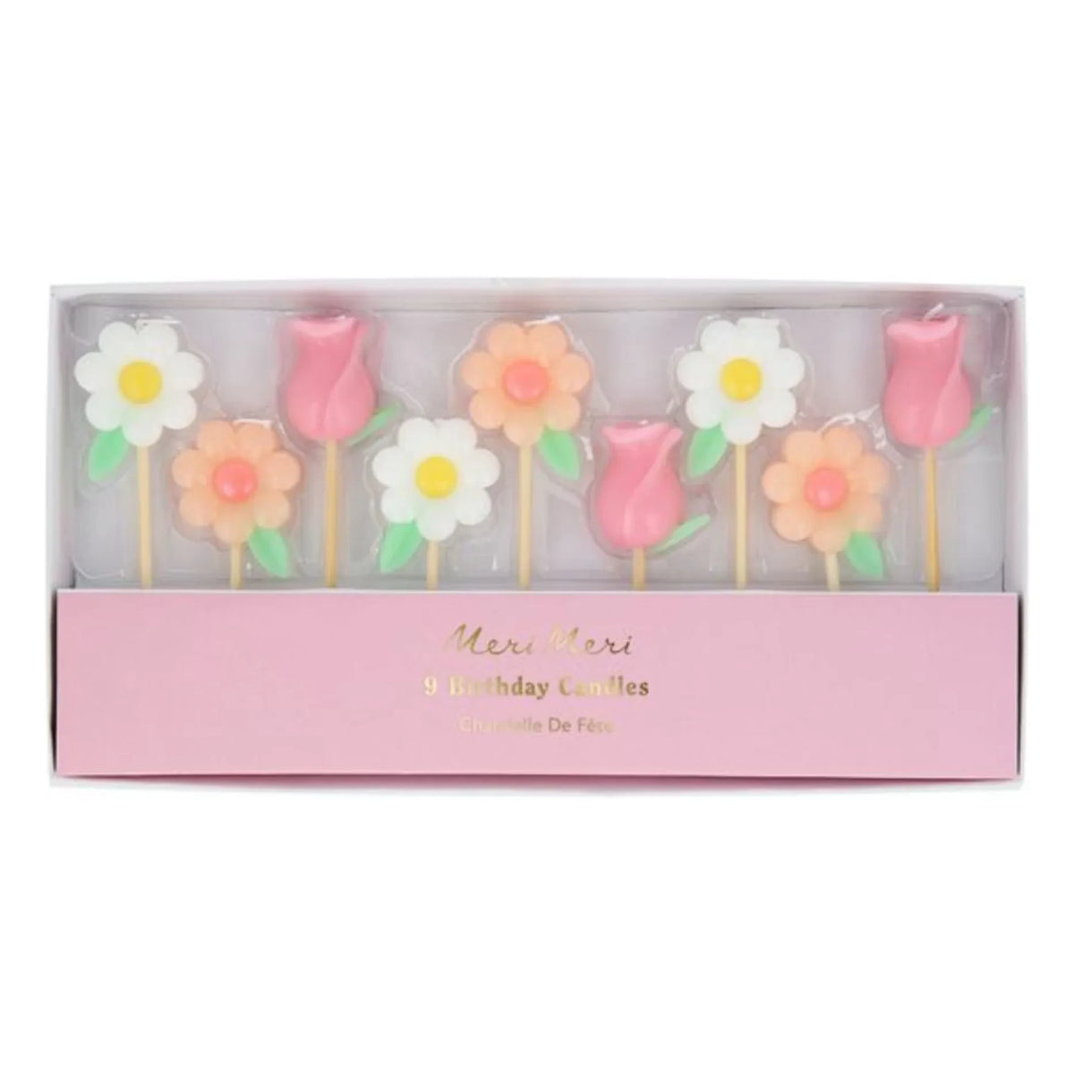 Meri Meri - Velas de cumpleaños florales - Juego de 9