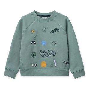 Liewood - Orson Play organik pamuk sweatshirt | Mavi Yeşil
