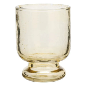 Madam Stoltz - Vaso de cristal con eje estriado | Amarillo