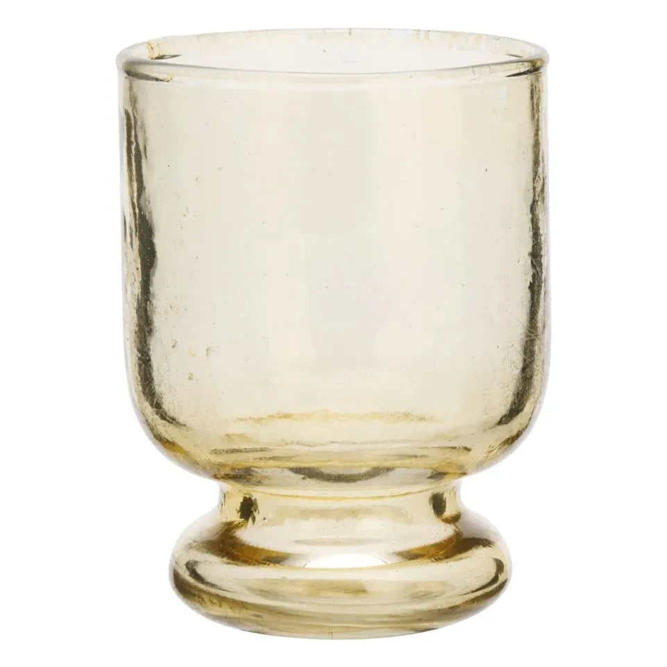 Madam Stoltz - Vaso de cristal con eje estriado | Amarillo