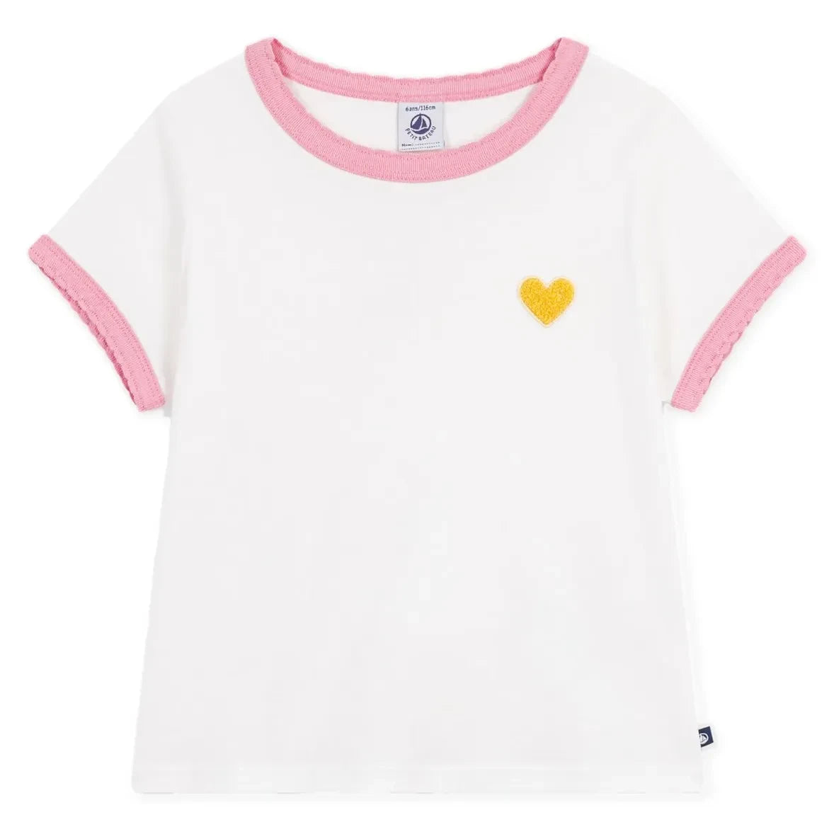 Petit Bateau - Coeur Point Cocotte Camiseta | Blanco