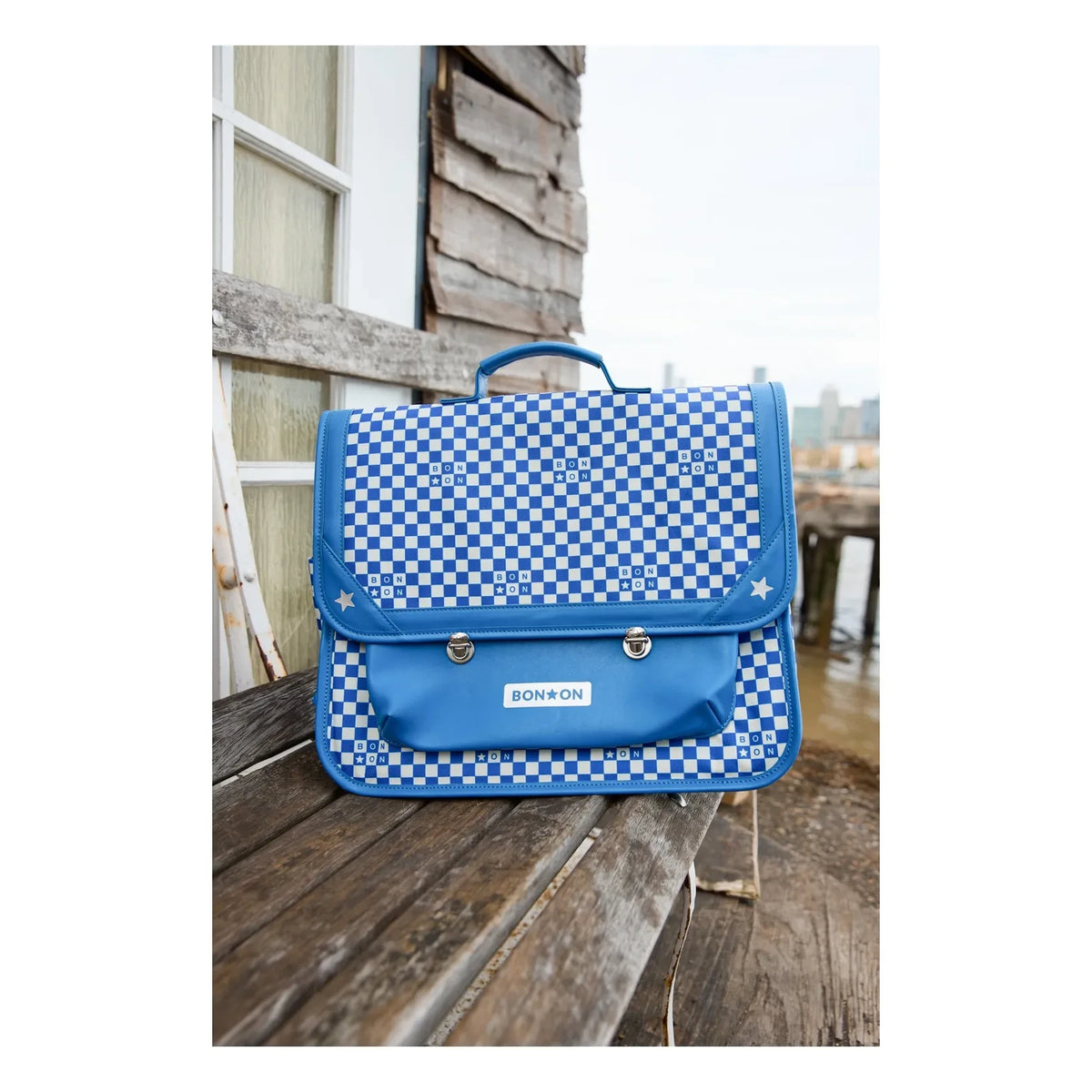 Bonton - Damier Mochila Escolar | Azul