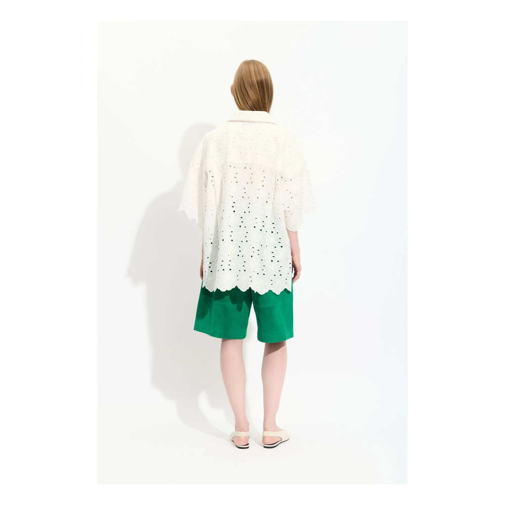 BELLEPIECE - Blusa bordada de algodón Pio | Blanco