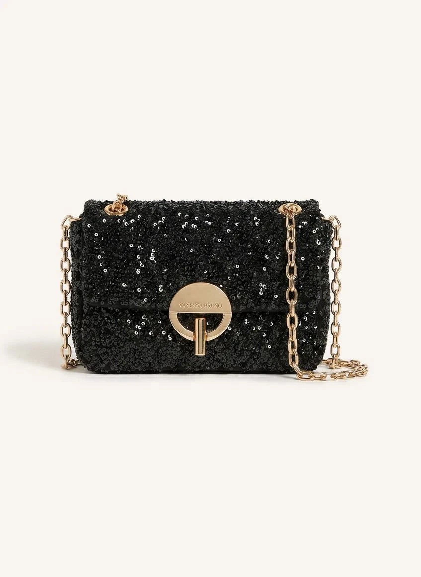 Vanessa Bruno - Bolso Mediano Moon Con Lentejuelas | Negro