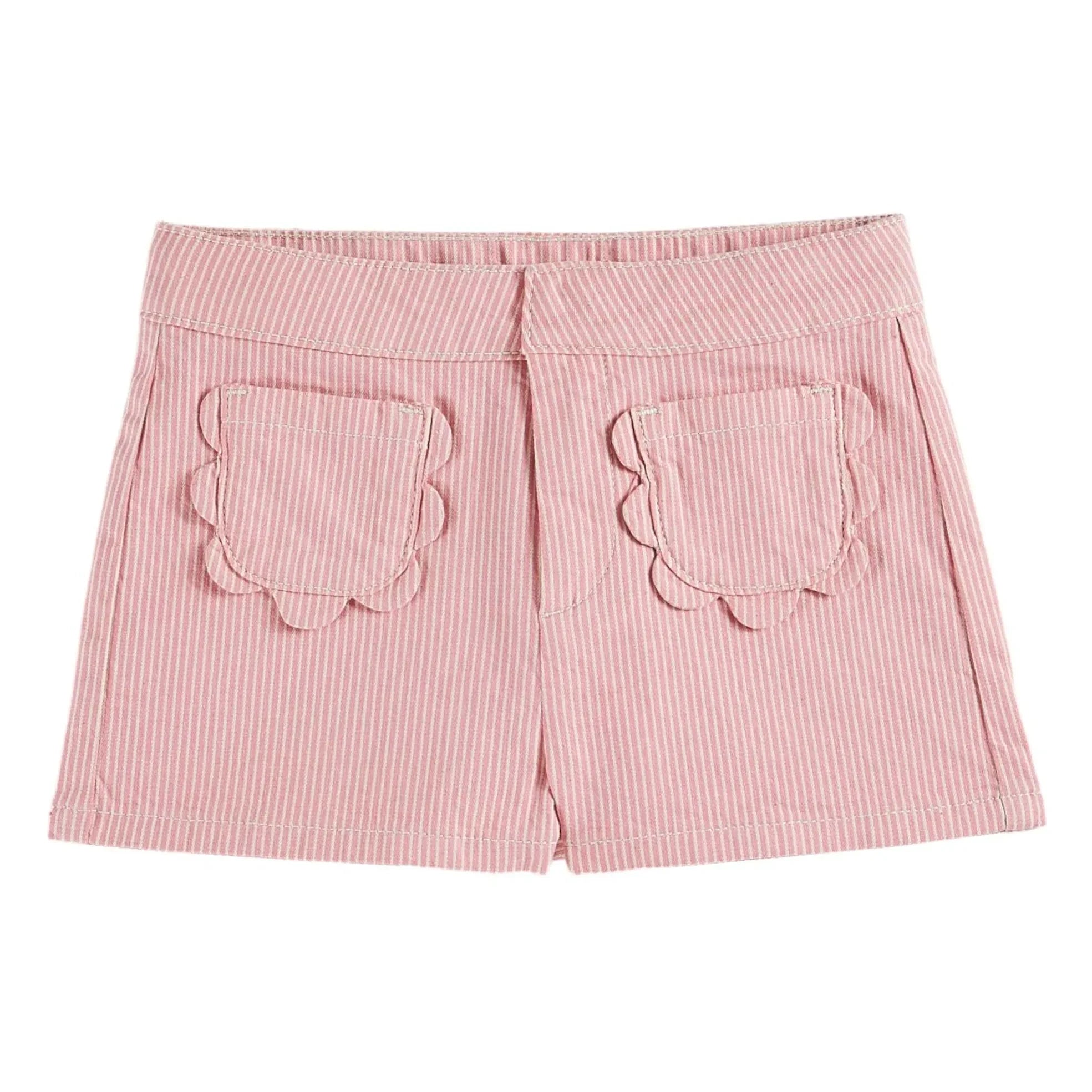Emile et Ida - Pantalón corto a rayas y flores | Rosa