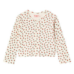 Tinycottons - Camiseta de tirantes acanalada Rosas de algodón orgánico | Blanco